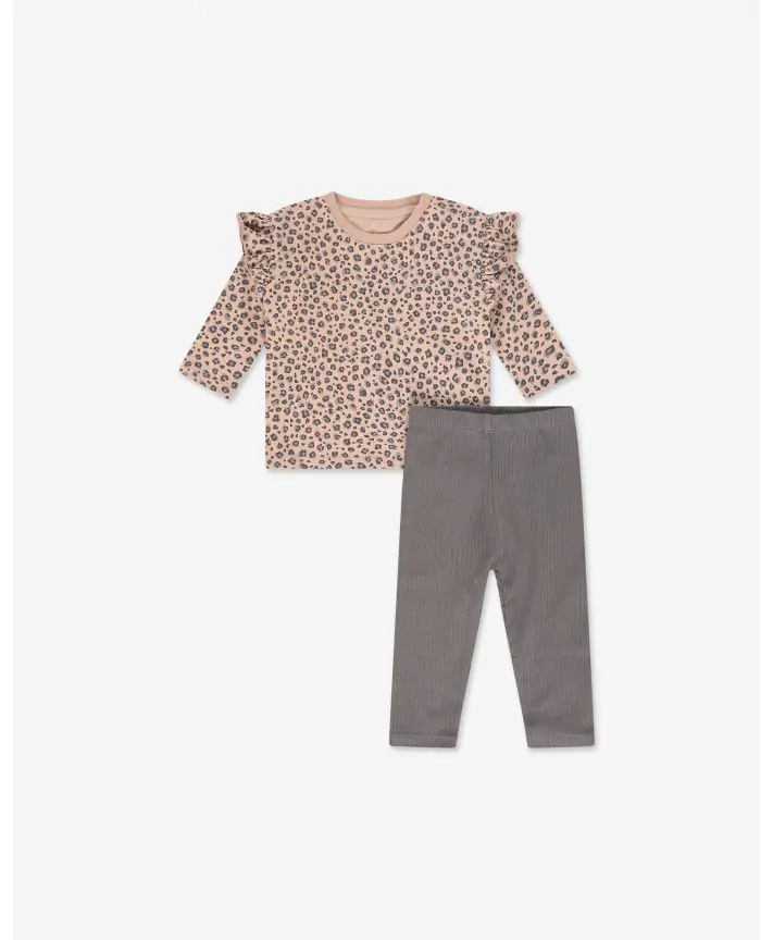 סט חולצה וטייץ מבד ריב בייבי