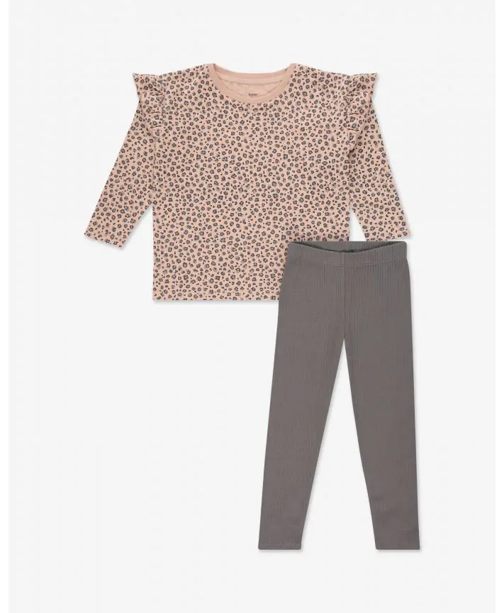 סט חולצה וטייץ מבד ריב