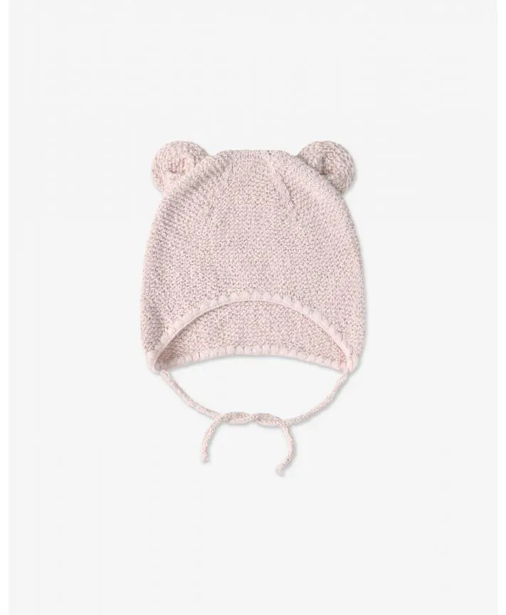 כובע סרוג עם אוזני דב