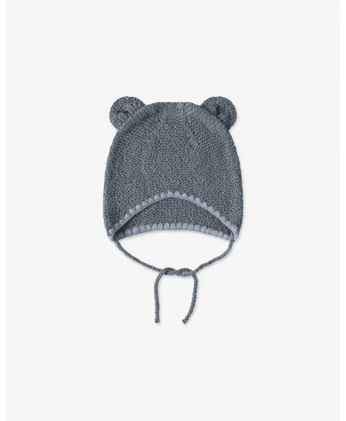 כובע סרוג עם אוזני דב