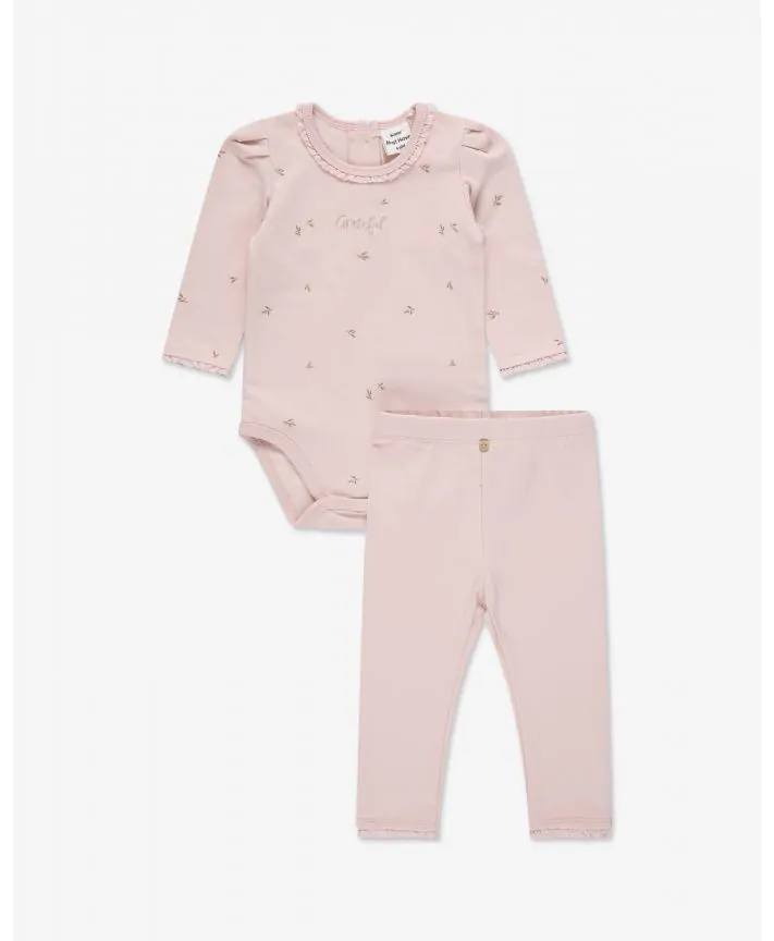 סט בגד גוף וטייץ פלנל בייבי