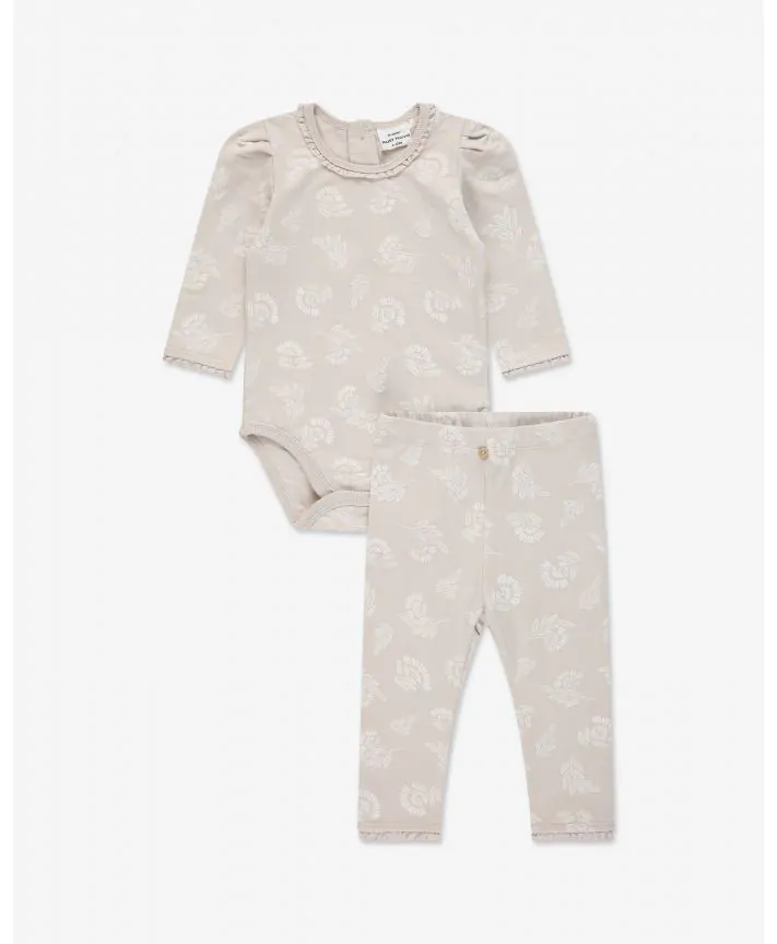 סט בגד גוף וטייץ פלנל בייבי C