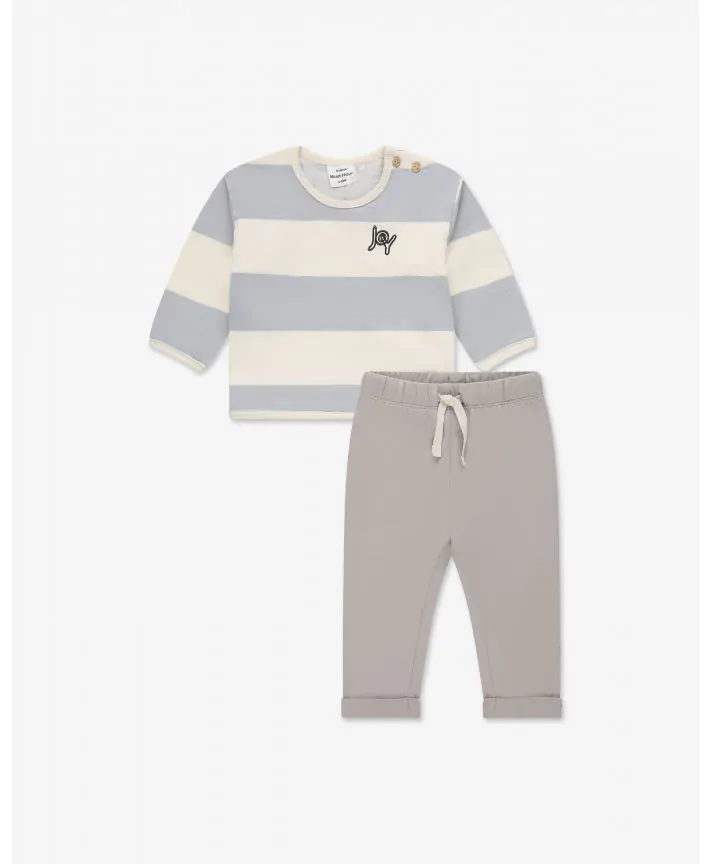 סט חולצה ומכנסיים פלנל