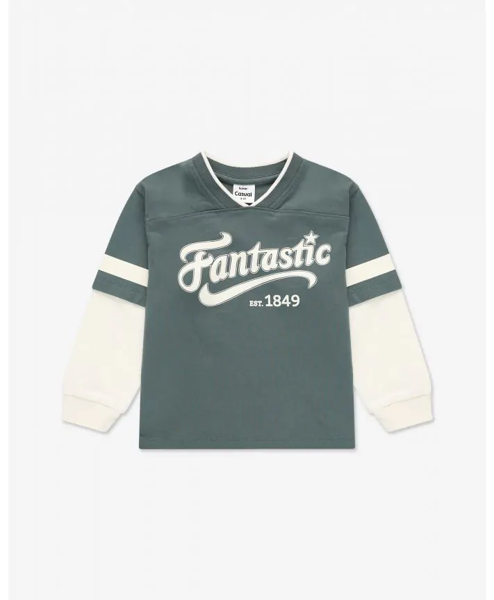 חולצה טי פוטבול שרוול על שרוול