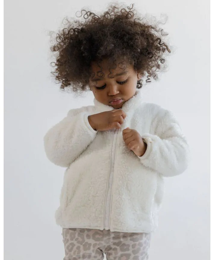 ז'קט פליז עם צווארון בייבי