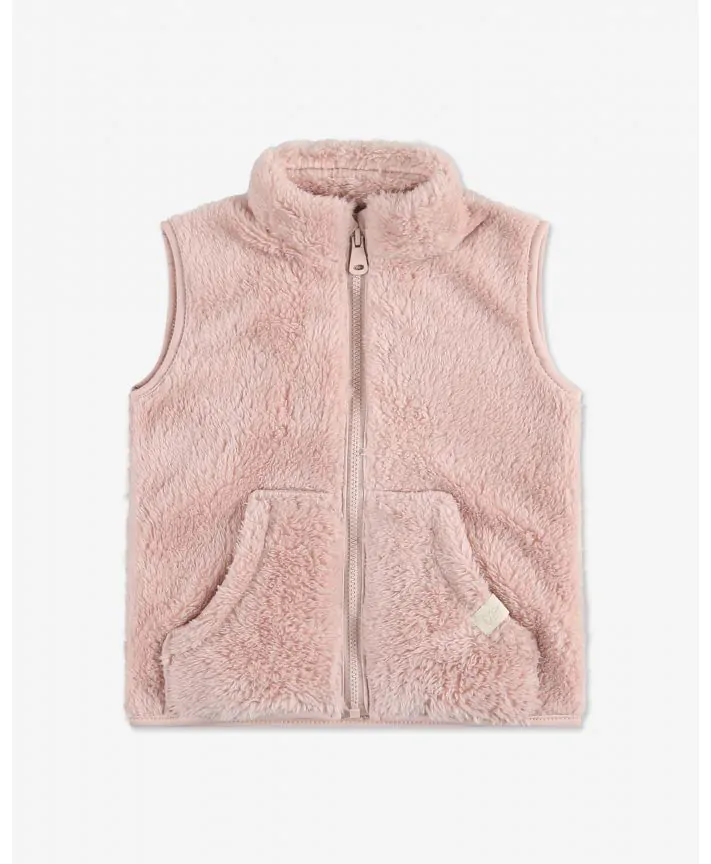 וסט פליז עם כיס קנגורו בייבי