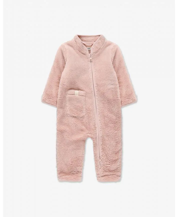 אוברול פליז עם רוכסן ורגליות