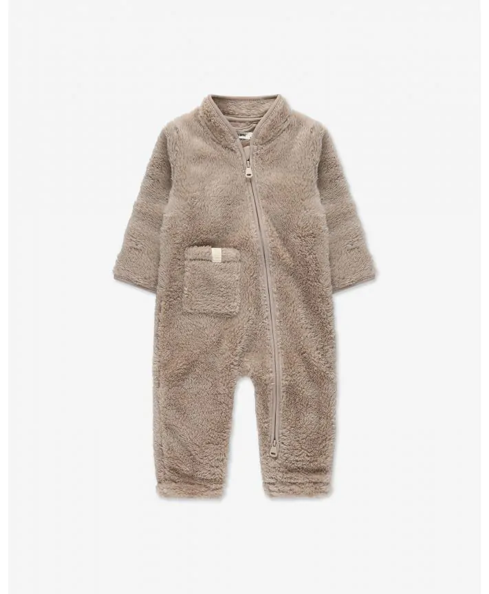 אוברול פליז עם רוכסן ורגליות