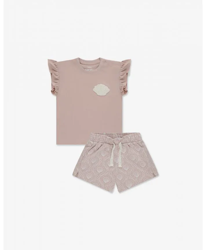 סט חולצה ומכנסיים קצרים בייבי