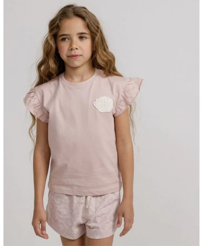 סט חולצה ומכנסיים קצרים 