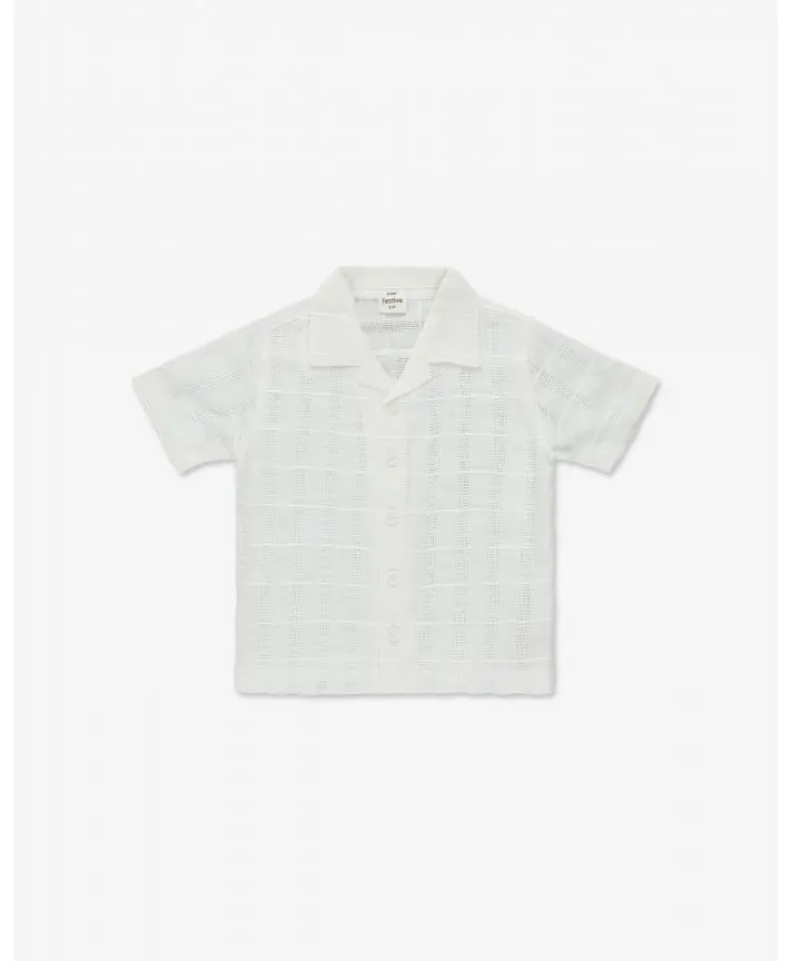 חולצה מכופתרת עם שרוולים קצרים