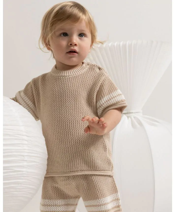 חולצת טי שירט אוברסייז קרושה עם פסים בייבי