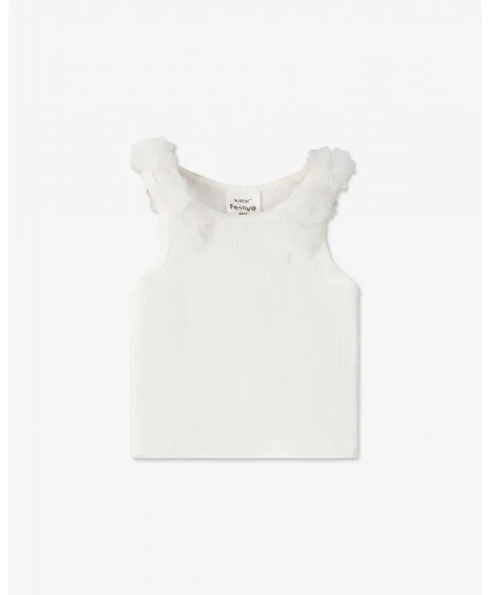 גופייה עם פרחי טול בייבי