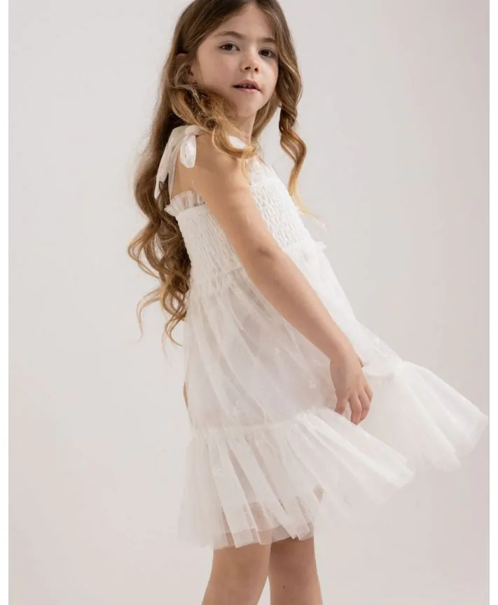 שמלת טול רקומה