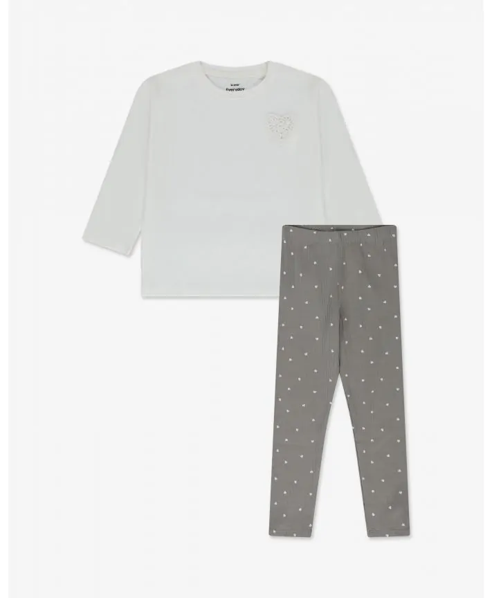 סט חולצה וטייץ מבד ריב בייבי