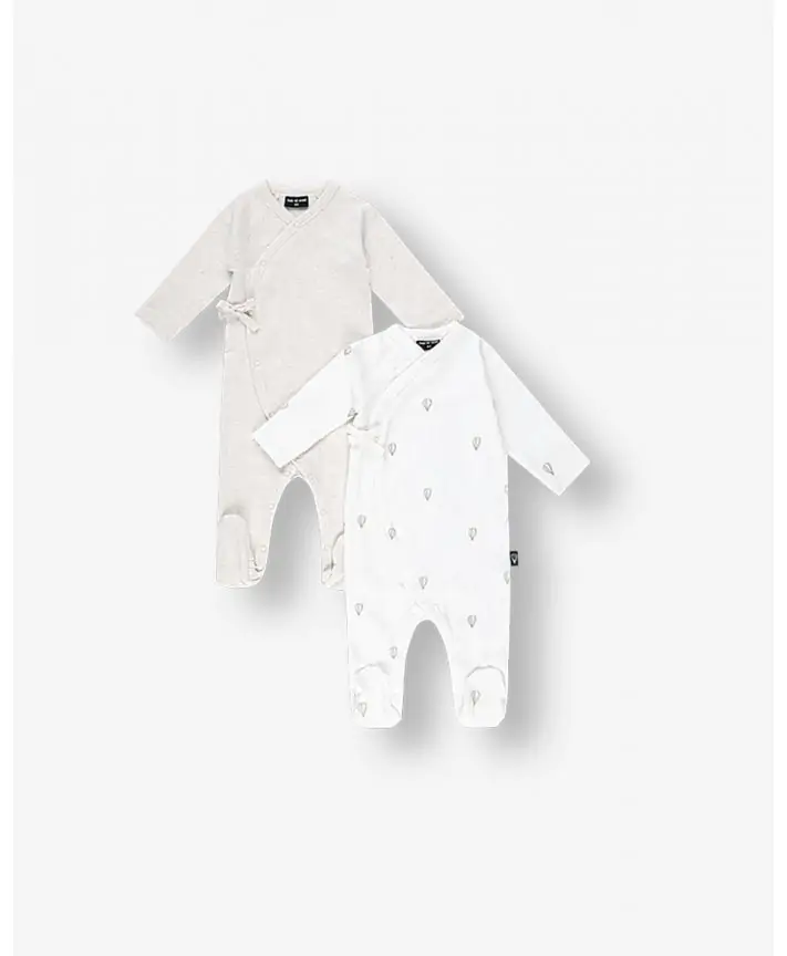 מארז זוג אוברולים בגזרת קימונו 0-3