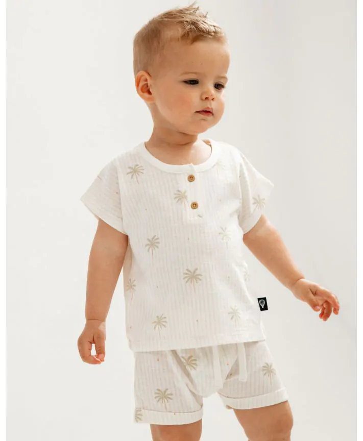 סט בגד גוף ומכנסיים דקלים ירוקים