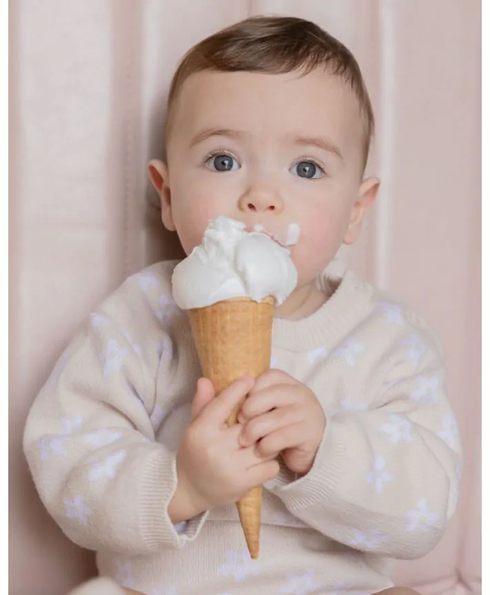 בגד גוף בלומר סריג ג'אקרד בייבי