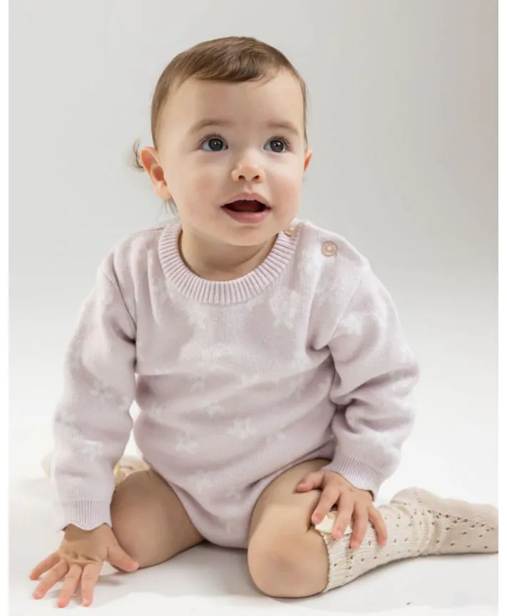 בגד גוף בלומר סריג ג'אקרד בייבי