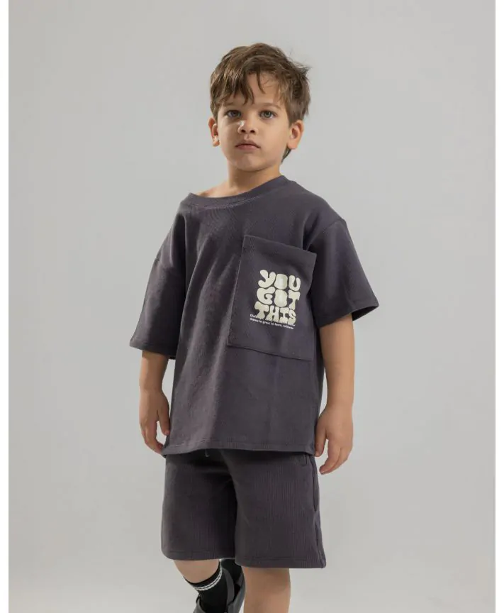 חולצת אוברסייז טקסטורלי בנים BZ