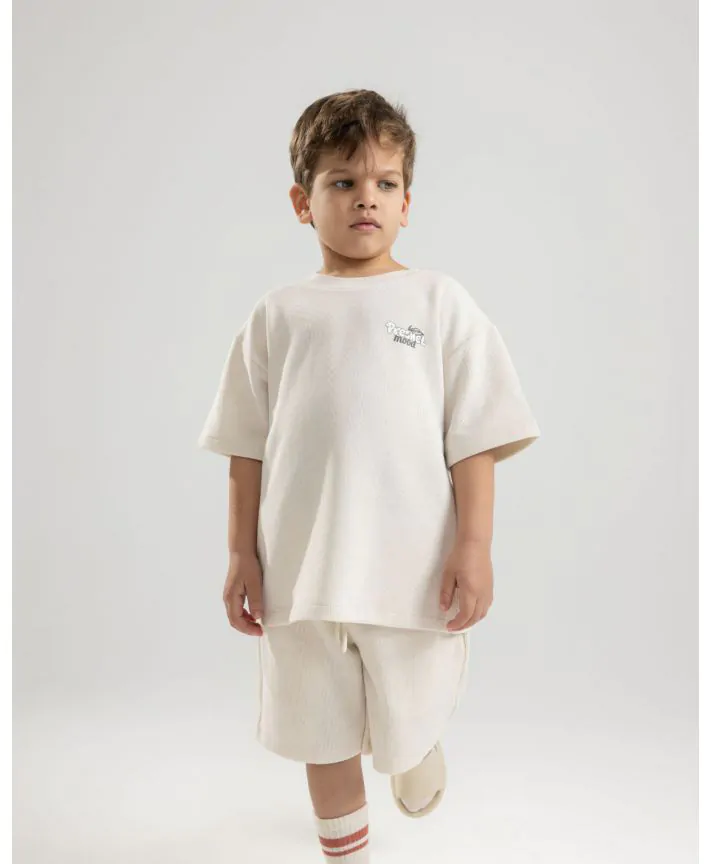 חולצת אוברסייז טקסטורלי בנים