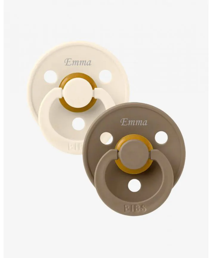 ביבס זוג מוצצים Ivory/Dark Oak מידה 1