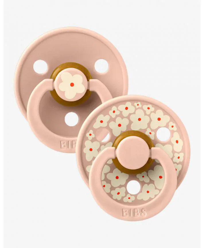 זוג מוצצי BIBS קולור לטקס מידה 1 Jasmine Blush