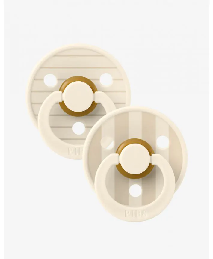 זוג מוצצי BIBS קולור לטקס מידה 1 STUDIO MIX IVORY VANILLA PIN