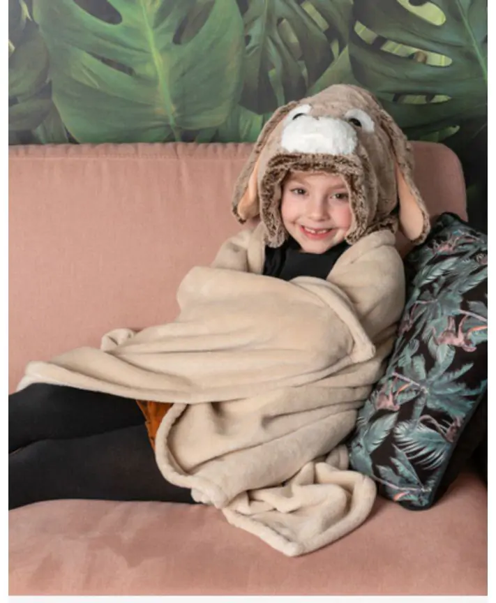 שמיכת חיבוק עם ראש בובה - ארנב Noxxiez