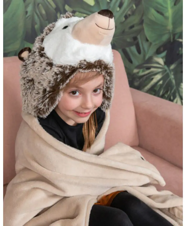 שמיכת חיבוק עם ראש בובה - קיפוד Noxxiez