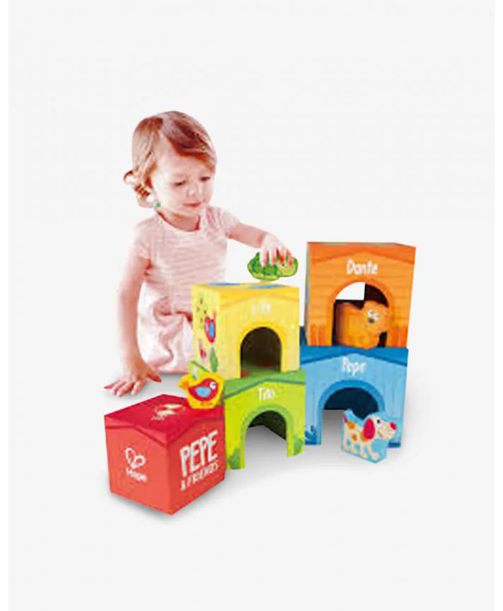 משחק מגדל קוביות חברות כולל חיות HAPE