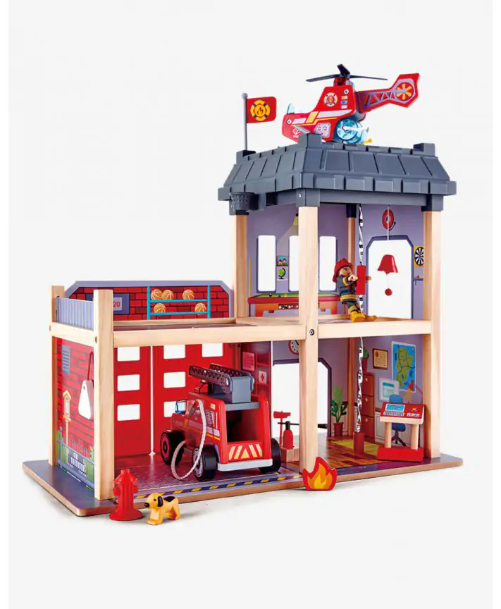 תחנת כיבוי עירונית מעץ כולל כבאית ומסוק HAPE