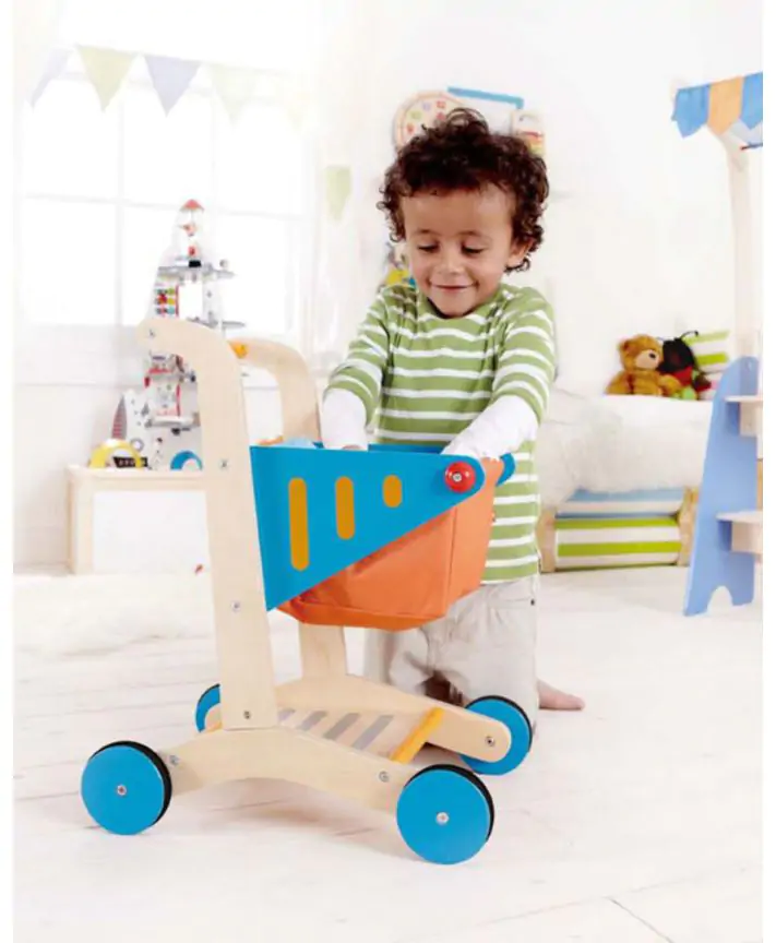 עגלת קניות מעץ