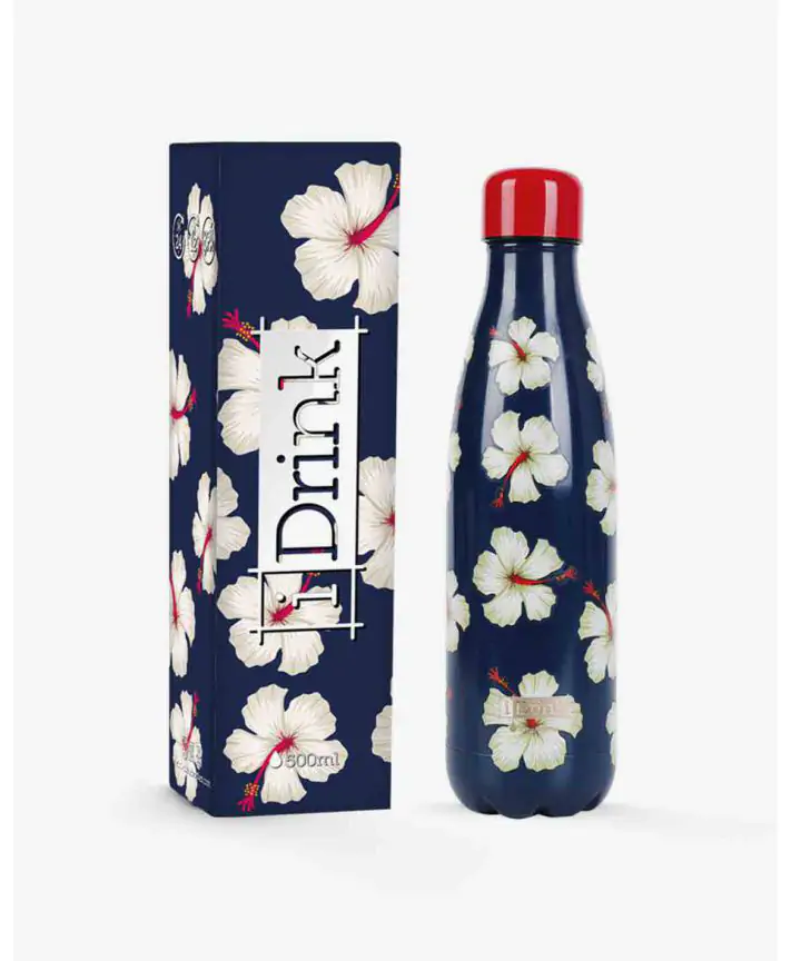 בקבוק שומר חום קור 500 מל - היביסקוס IDRINK