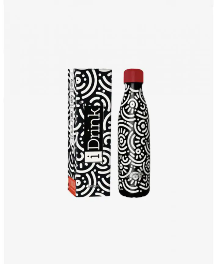 בקבוק שומר חום קור 500 מל - גיאומטרי IDRINK