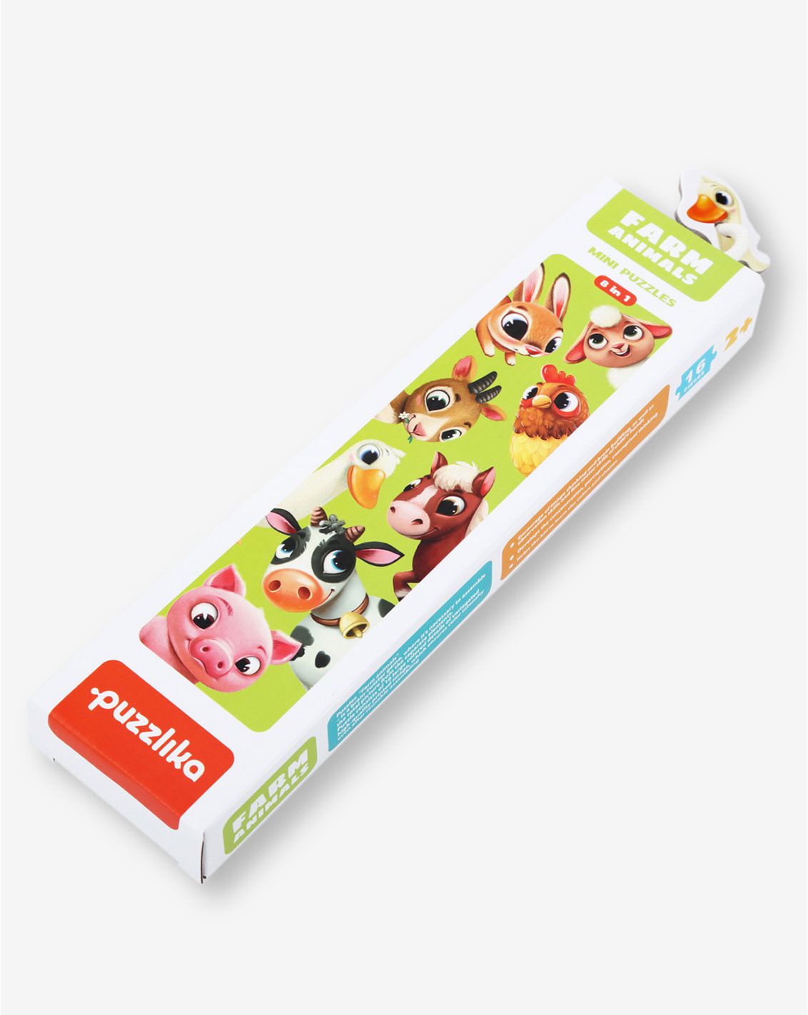 סט 8 פאזלים 2 חלקים - חיות בחווה Puzzlika