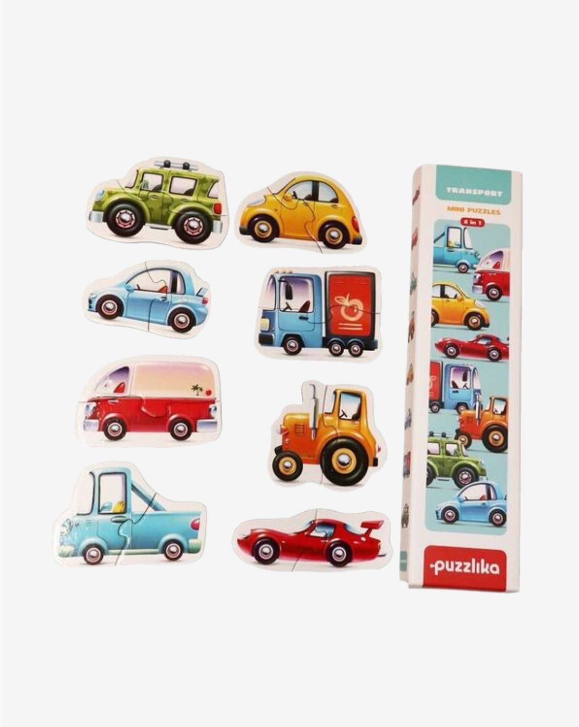 סט 8 פאזלים 2 חלקים כלי תחבורה  Puzzlika-1