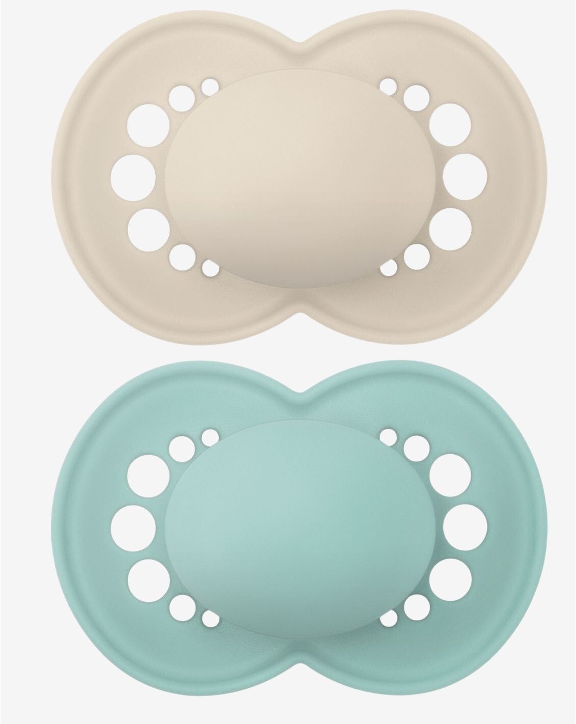 זוג מוצצי סיליקון 6+ מנטה ושמנת MAM-2