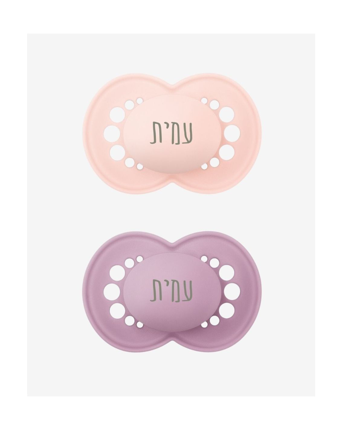 זוג מוצצי סיליקון 6+ ורוד וסגול MAM-3