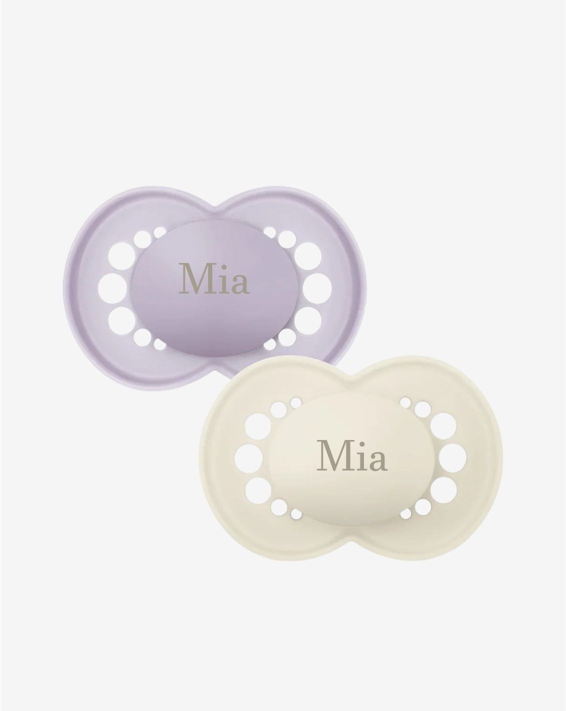 מאמ זוג מוצצים 6+ סיליקון חלק סגול לבן MAM-3