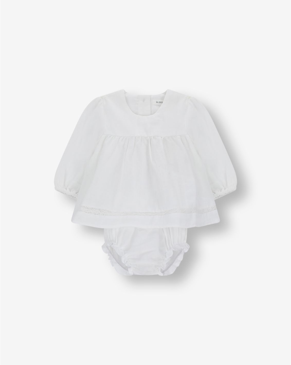 סט שמלה ובלומרס אריג 3-6