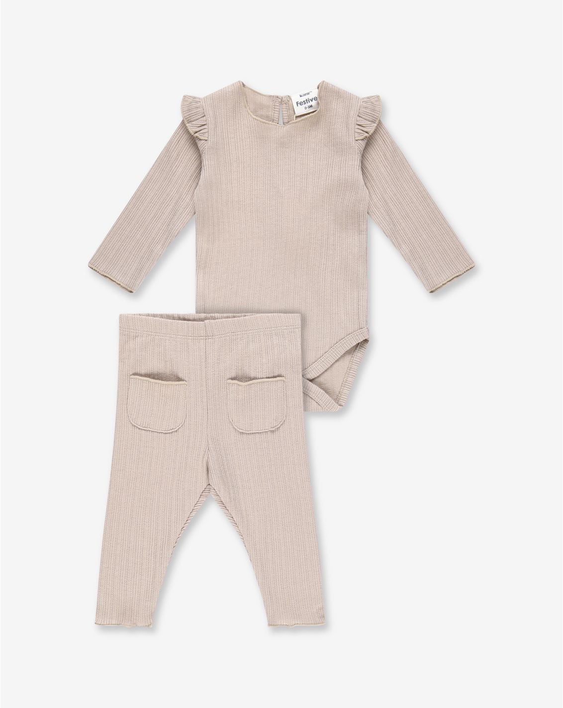 סט בגד גוף וטייץ מבד טקסטורלי