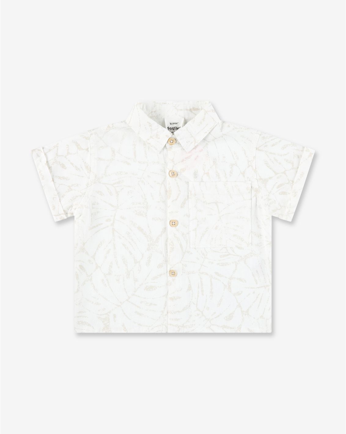 חולצת אריג מכופתרת קצרה Special Times