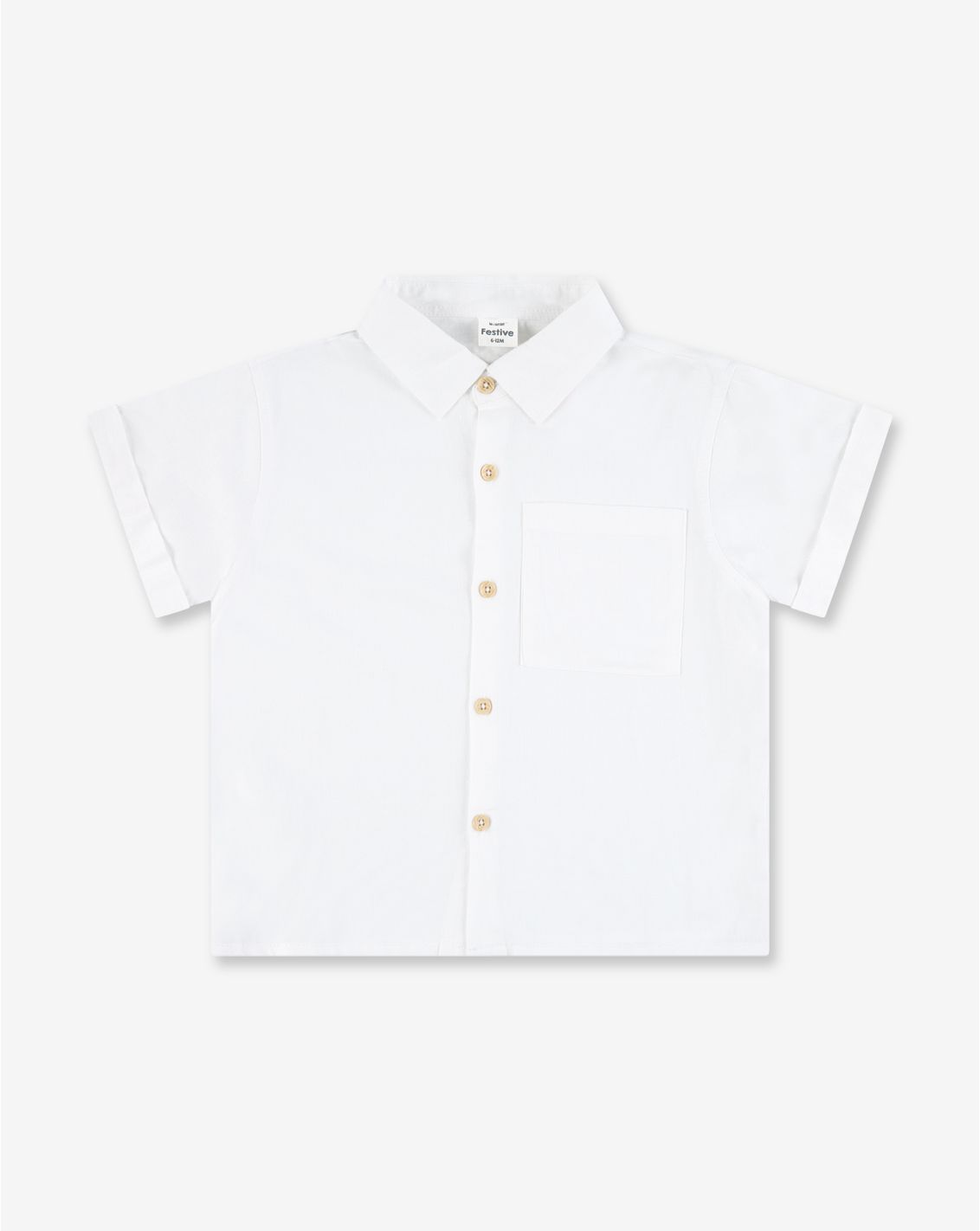 חולצת אריג מכופתרת קצרה Special Times