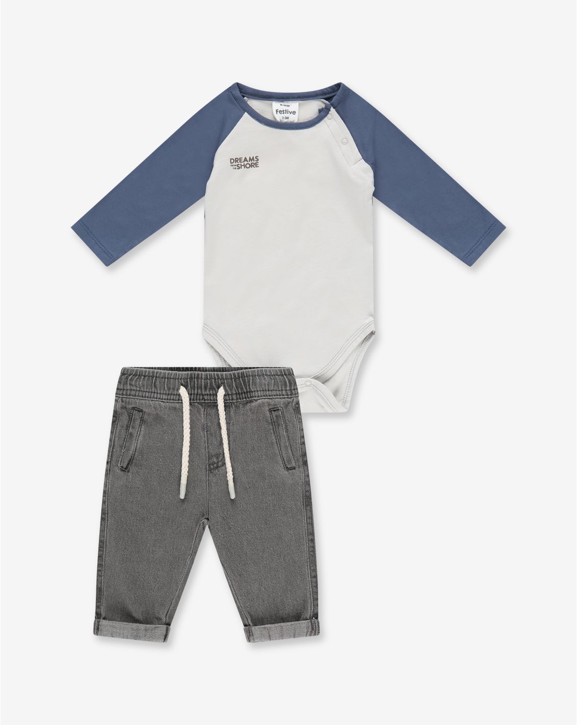 סט בגד גוף ומכנס אריג ארוך Special Times