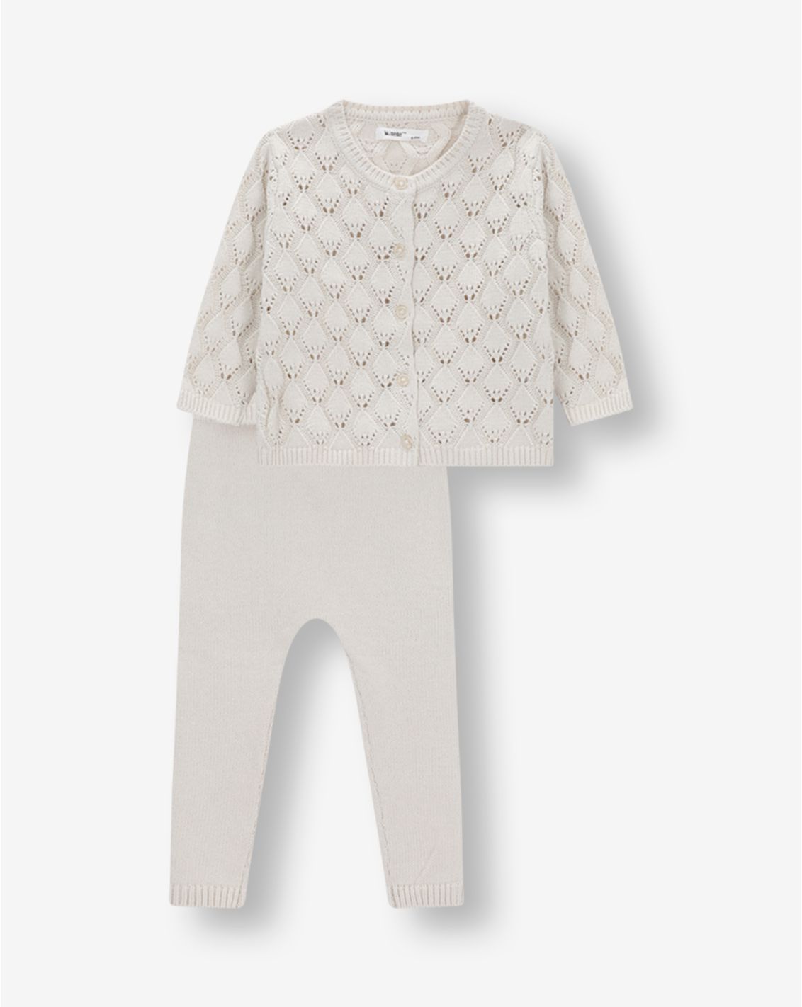 סט קרדיגן ומכנסי סריג בנות