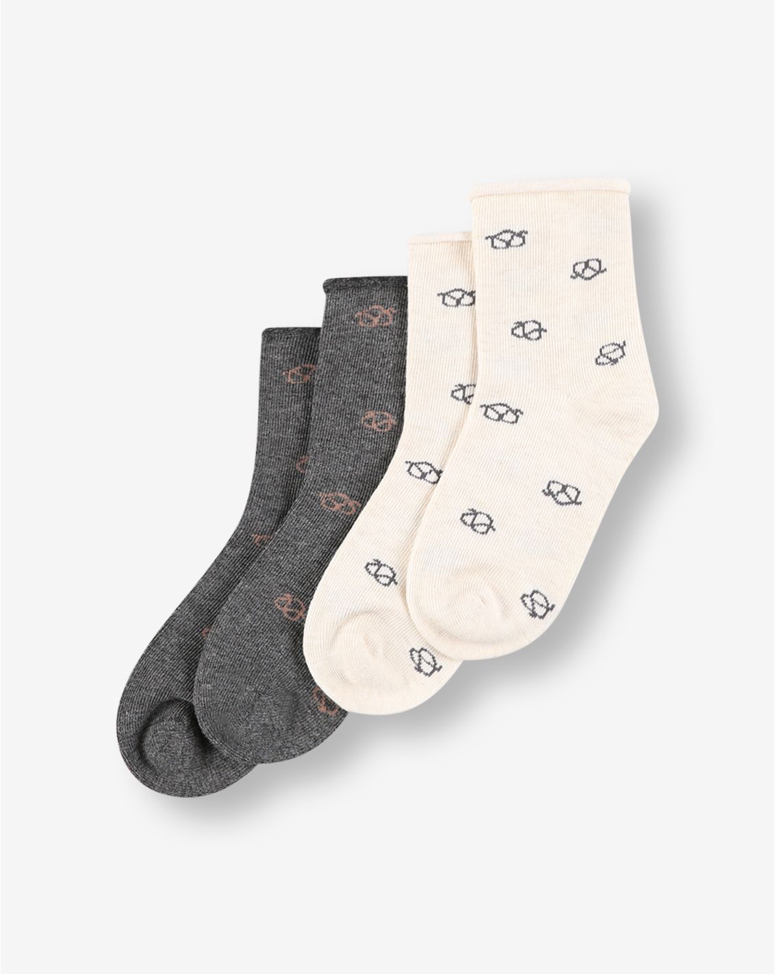 מארז זוג גרביים SOCKS 22-24,אפור מלאנז' בהיר,22-24,