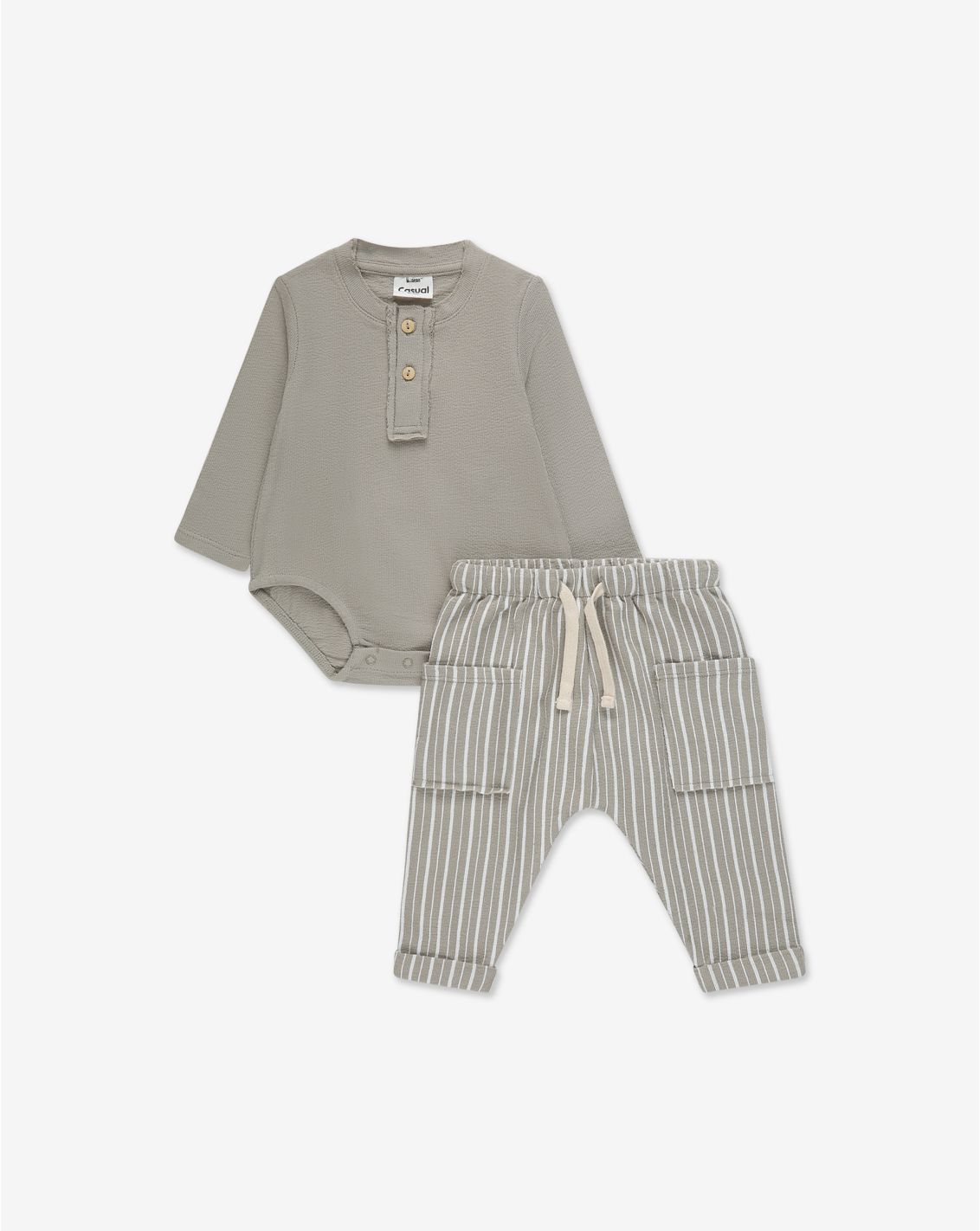 סט בגד גוף ומכנסיים בייבי