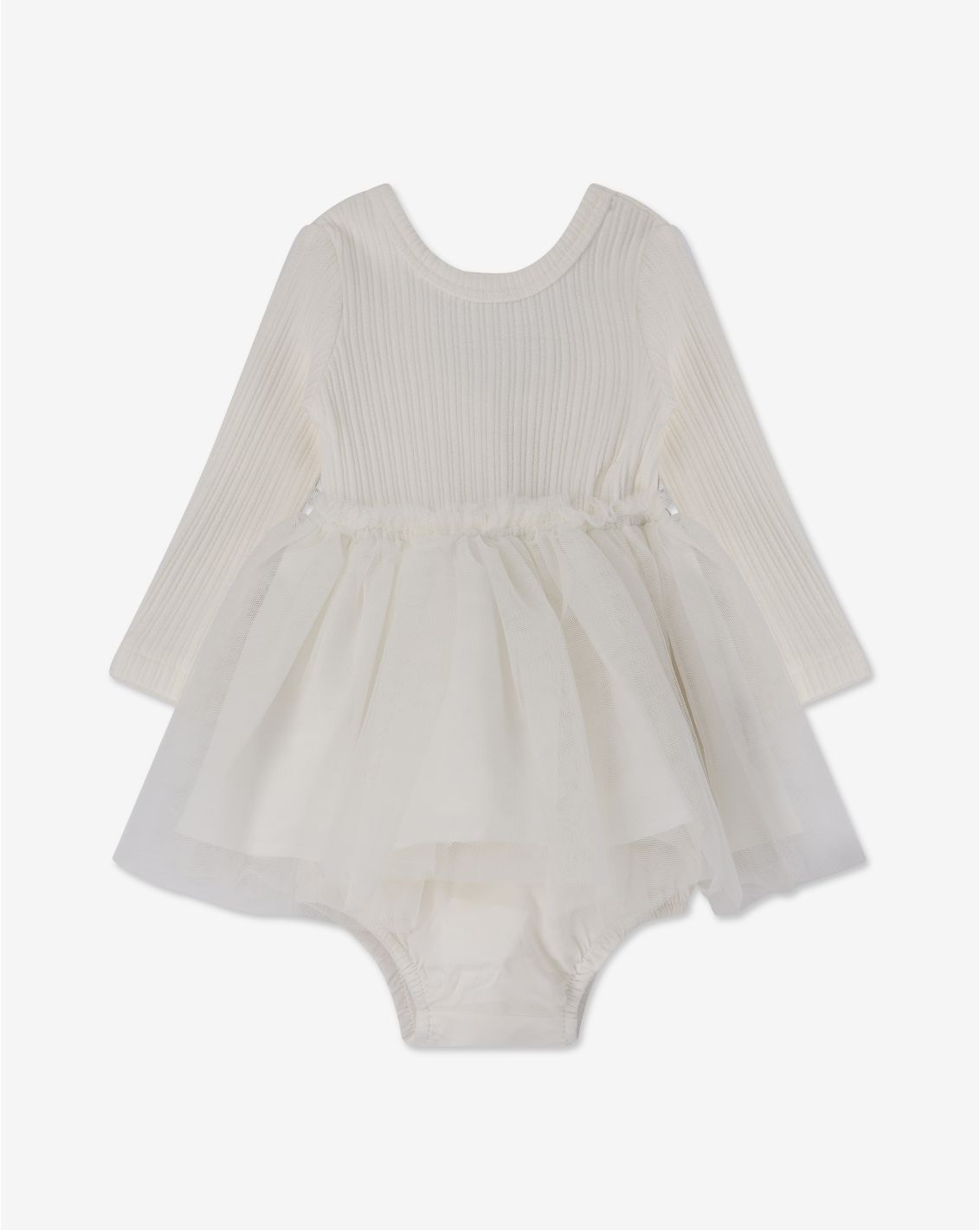 שמלת פוינטייל וטול שרוולים ארוכים עם בלומרס