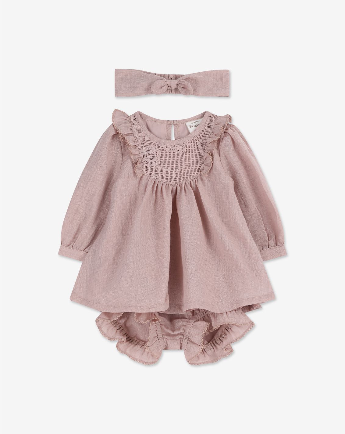 שמלת אריג עם בלומרס וסרט לשיער